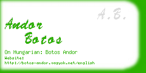 andor botos business card